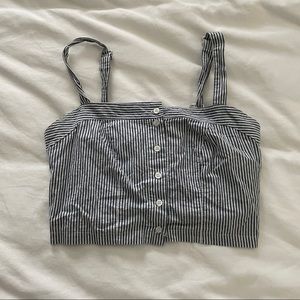 Blue Pin Stripe Crop Top
